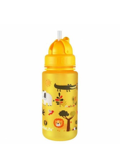 LittleLife παγούρι safari 400 ml με καλαμάκι σε κίτρινο χρώμα LittleLife παγούρι safari 400 ml με καλαμάκι σε κίτρινο χρώμα