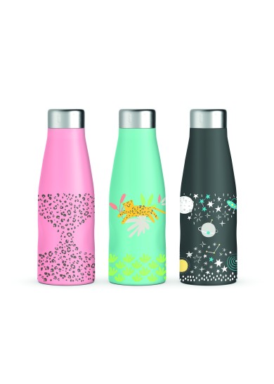 Suavinex ανοξειδωτο παγούρι νερού Ιnox Jungle 500ml σε ροζ χρώμα Suavinex ανοξειδωτο παγούρι νερού Ιnox Jungle 500ml σε ροζ χρώμα