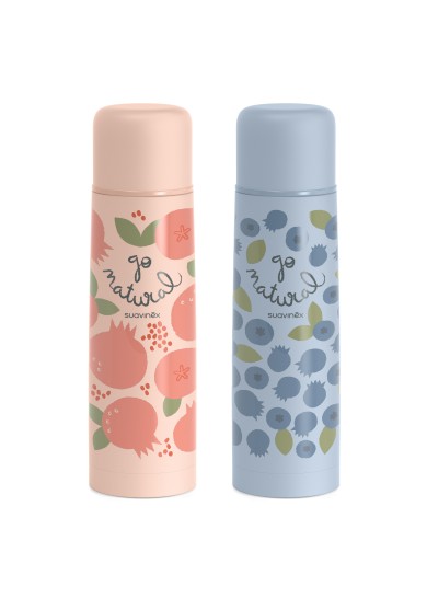 Suavinex θερμός νερού 500ml go natural σε ροζ χρώμα