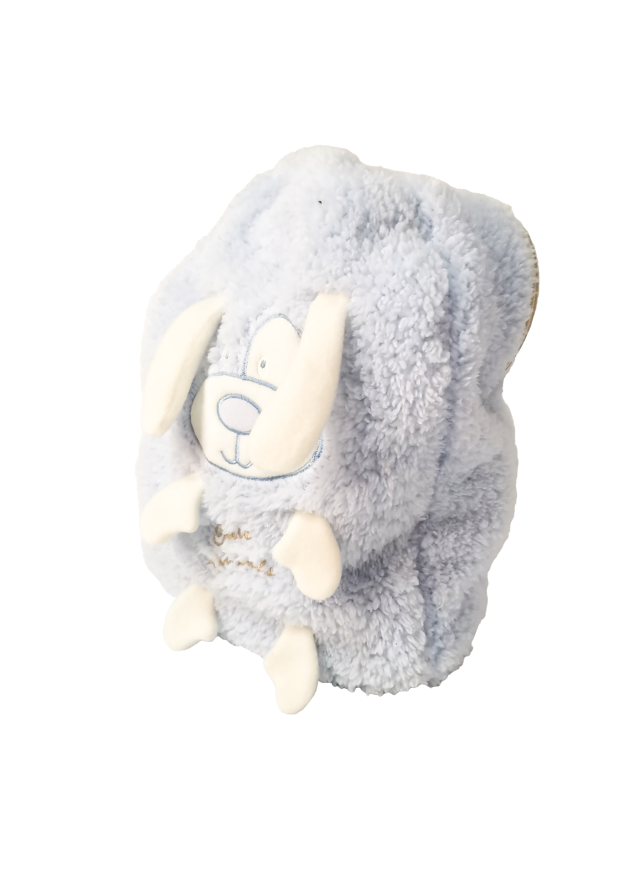 Παιδικό fleece backpack με σχέδιο κουνελάκι σε γαλάζιο χρώμα