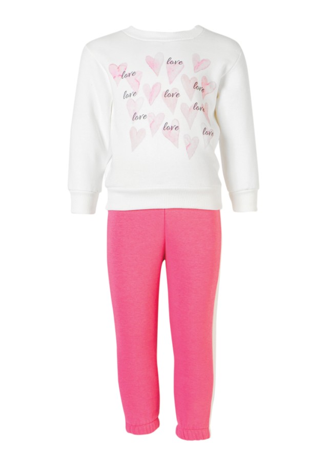Mamma Natura παιδικό βαμβακερό σετ φόρμας love σε λευκό χρώμα