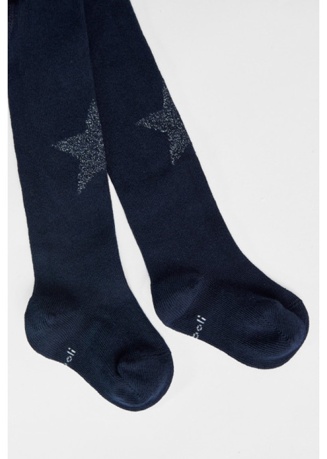 Boboli παιδικό καλσόν με αστέρι glitter σε σκούρο μπλε χρώμα