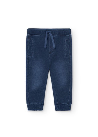 Boboli παιδικό μαλακό παντελόνι για αγόρι σε μπλε χρώμα Boboli παιδικό μαλακό παντελόνι για αγόρι σε μπλε χρώμα