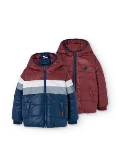 Boboli παιδικό μπουφάν για αγόρι διπλής όψεως σε κεραμιδί χρώμα  Boboli παιδικό μπουφάν για αγόρι διπλής όψεως σε κεραμιδί χρώμα