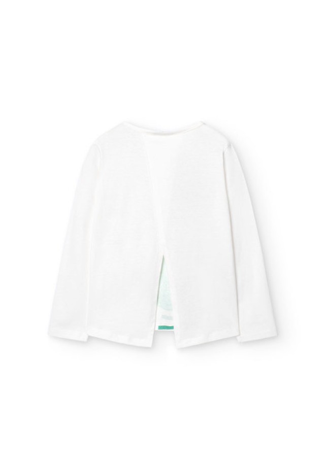 Boboli παιδική μπλούζα για κορίτσι "I like organic food" σε λευκό χρώμα  Boboli παιδική μπλούζα για κορίτσι "I like organic food" σε λευκό χρώμα