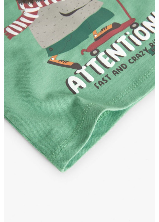 Boboli παιδική μπλούζα "never stop" για αγόρι σε πράσινο χρώμα  Boboli παιδική μπλούζα "never stop" για αγόρι σε πράσινο χρώμα