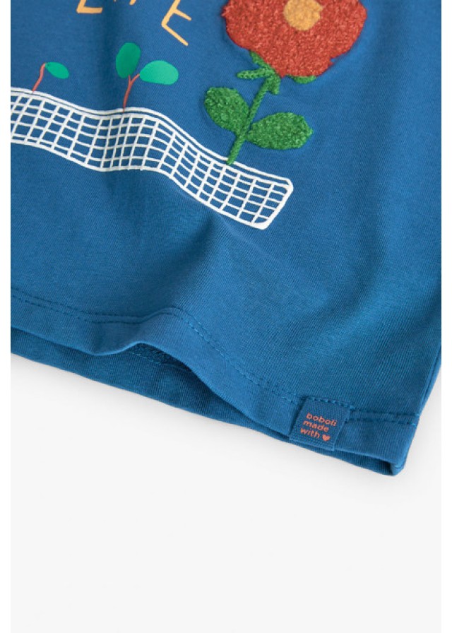 Boboli παιδική μπλούζα για κορίτσι "Where there is love, there is life" σε μπλε χρώμα  Boboli παιδική μπλούζα για κορίτσι "Where there is love, there is life" σε μπλε χρώμα