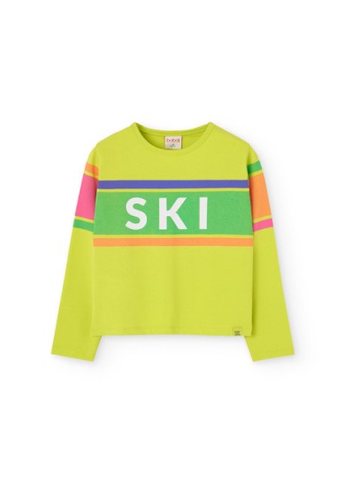 Boboli παιδική μπλούζα για κορίτσι "ski" σε lime χρώμα  Boboli παιδική μπλούζα για κορίτσι "ski" σε lime χρώμα