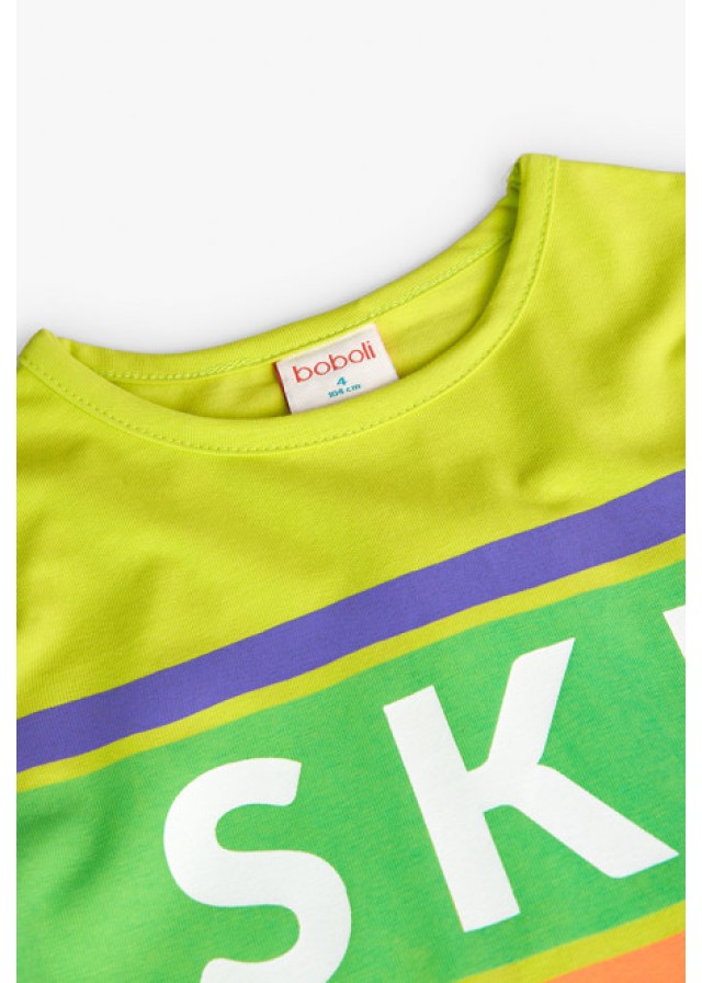 Boboli παιδική μπλούζα για κορίτσι "ski" σε lime χρώμα  Boboli παιδική μπλούζα για κορίτσι "ski" σε lime χρώμα