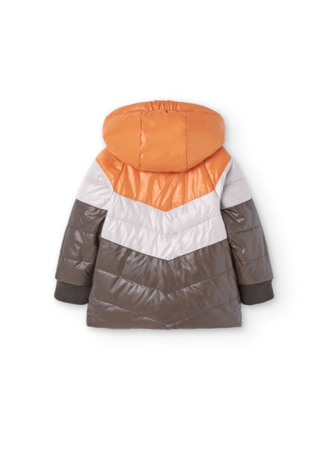 Boboli παιδικό μπουφάν διπλής όψεως για αγόρι με πολύχρωμα σχέδια σε καφέ-πορτοκαλί χρώμα  Boboli παιδικό μπουφάν διπλής όψεως για αγόρι με πολύχρωμα σχέδια σε καφέ-πορτοκαλί χρώμα