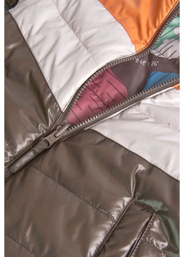 Boboli παιδικό μπουφάν διπλής όψεως για αγόρι με πολύχρωμα σχέδια σε καφέ-πορτοκαλί χρώμα  Boboli παιδικό μπουφάν διπλής όψεως για αγόρι με πολύχρωμα σχέδια σε καφέ-πορτοκαλί χρώμα