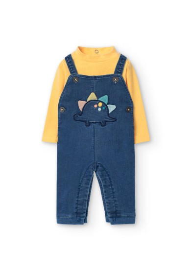 Boboli βρεφική σαλοπέτα για αγόρι τζιν με σχέδιο δεινόσαυρο  Boboli βρεφική σαλοπέτα για αγόρι τζιν με σχέδιο δεινόσαυρο