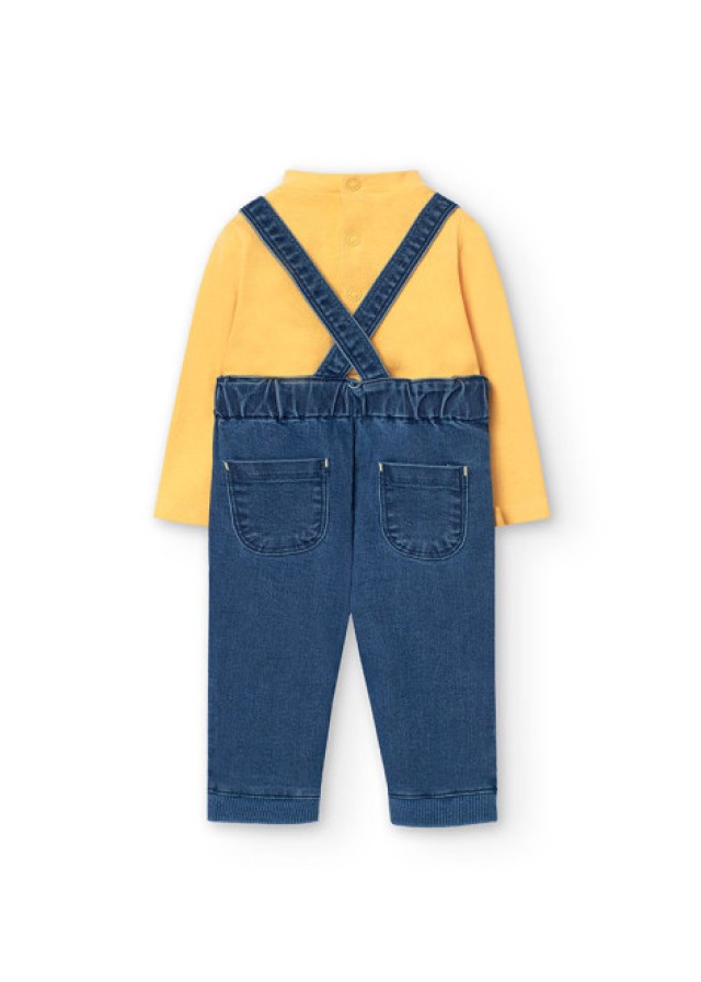 Boboli βρεφική σαλοπέτα για αγόρι τζιν με σχέδιο δεινόσαυρο  Boboli βρεφική σαλοπέτα για αγόρι τζιν με σχέδιο δεινόσαυρο