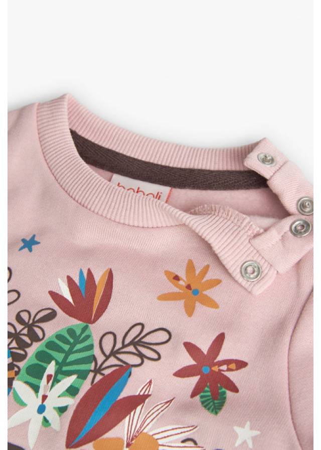 Boboli παιδικό σετ 2 τμχ με σχέδιο λουλούδια και γράμματα για κορίτσι σε ροζ χρώμα  Boboli παιδικό σετ 2 τμχ με σχέδιο λουλούδια και γράμματα για κορίτσι σε ροζ χρώμα