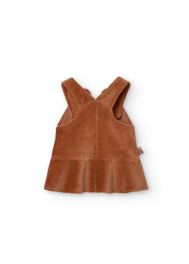 Boboli βρεφική σαλοπέτα με σχέδιο αρκουδάκι για κορίτσι σε καφέ χρώμα 