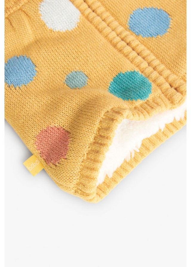 Boboli βρεφική πλεκτή ζακέτα για κορίτσι με βούλες σε κίτρινο χρώμα 