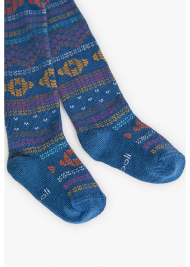 Boboli παιδικό καλσόν με ρίγες για κορίτσι σε μπλε χρώμα 