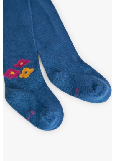 Boboli παιδικό καλσόν για κορίτσι με σχέδιο λουλούδια στον αστράγαλο 