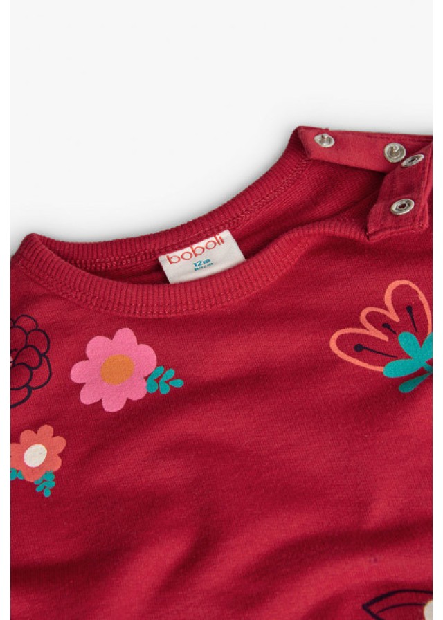 Boboli παιδική μπλούζα για κορίτσι με σχέδιο πολύχρωμα λουλούδια σε κόκκινο χρώμα  Boboli παιδική μπλούζα για κορίτσι με σχέδιο πολύχρωμα λουλούδια σε κόκκινο χρώμα