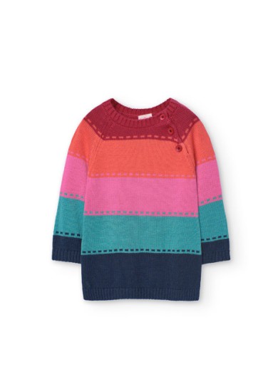 Boboli παιδικό πλεκτό φόρεμα για κορίτσι πολύχρωμο 