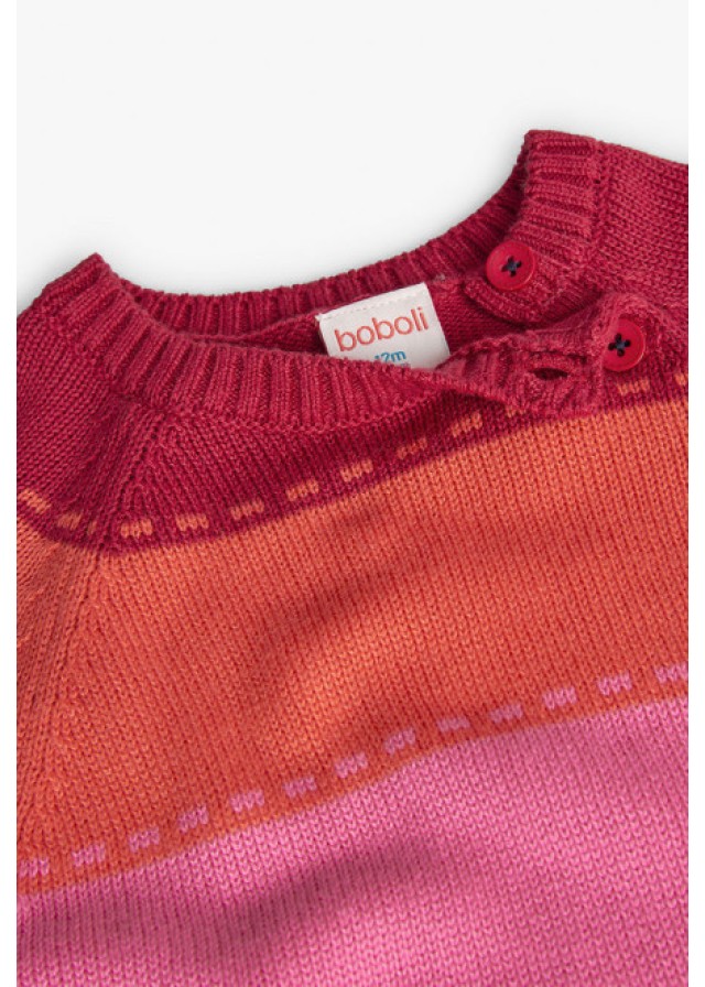 Boboli παιδικό πλεκτό φόρεμα για κορίτσι πολύχρωμο 