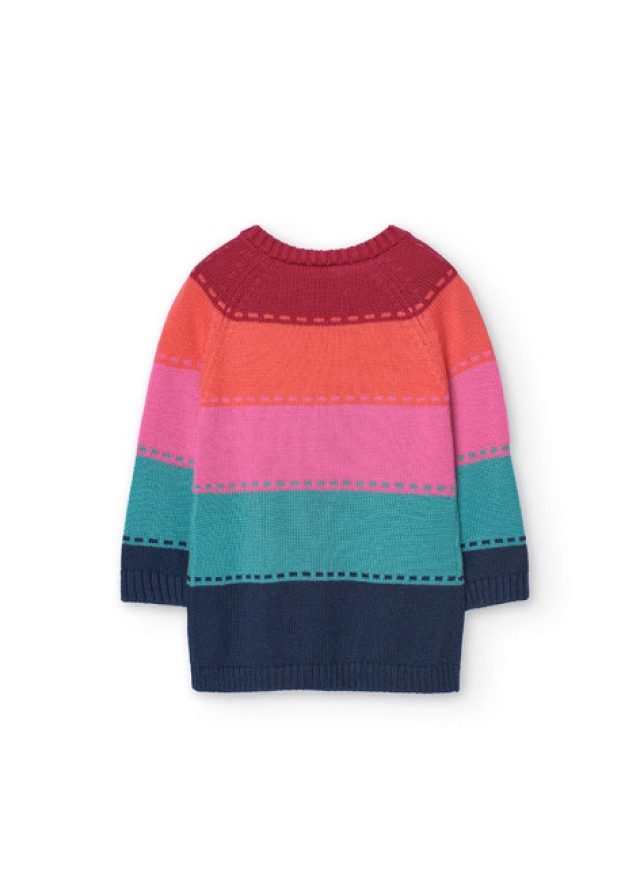 Boboli παιδικό πλεκτό φόρεμα για κορίτσι πολύχρωμο 