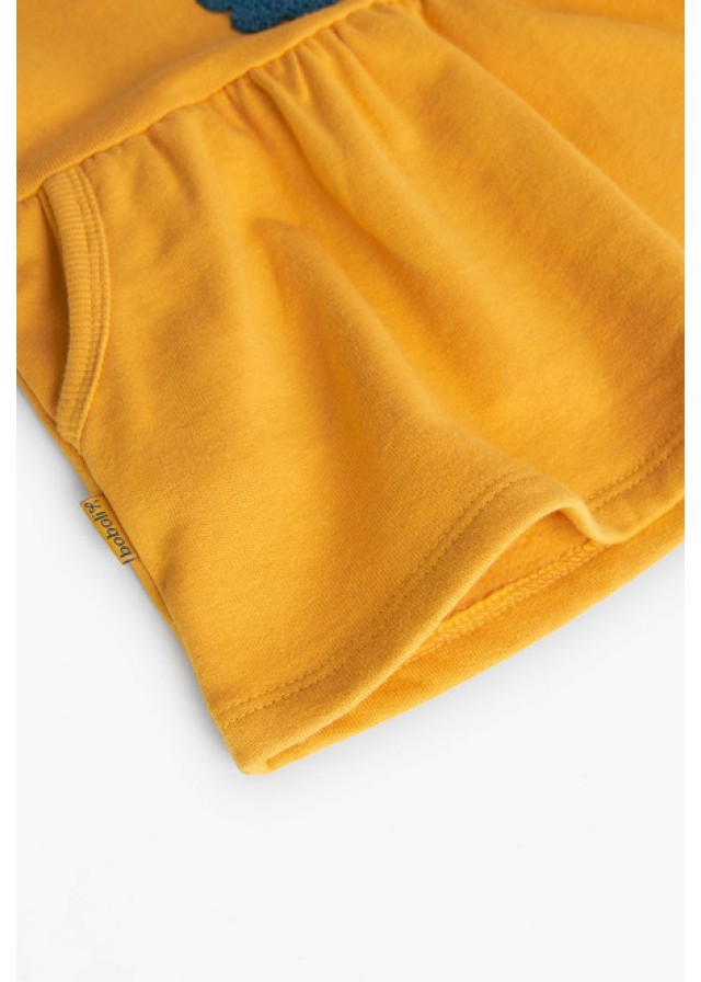 Boboli παιδικό φόρεμα για κορίτσι με σχέδιο λουλούδι σε κίτρινο χρώμα 