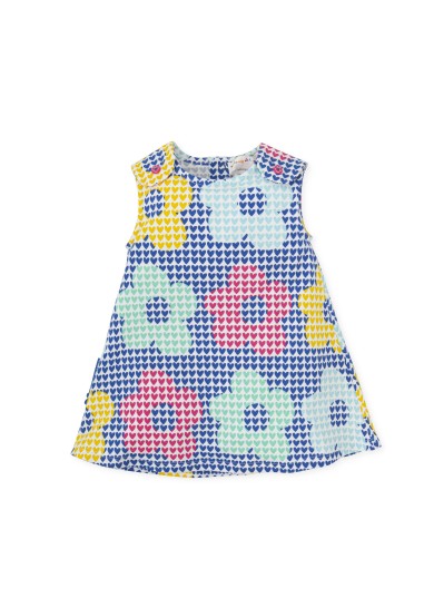 Agatha Ruiz De La Prada παιδικό φόρεμα για κορίτσι με σχέδιο πολύχρωμα λουλούδια σε μπλε χρώμα Agatha Ruiz De La Prada παιδικό φόρεμα για κορίτσι με σχέδιο πολύχρωμα λουλούδια σε μπλε χρώμα