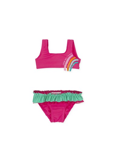 Agatha Ruiz De La Prada παιδικό μαγιό για κορίτσι rainbow σε φούξια χρώμα  Agatha Ruiz De La Prada παιδικό μαγιό για κορίτσι rainbow σε φούξια χρώμα