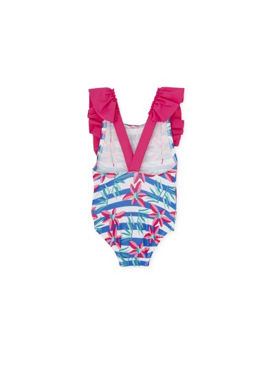 Agatha Ruiz De La Prada παιδικό ολόσωμο μαγιό για κορίτσι με ροζ λουλούδια εμπριμέ  Agatha Ruiz De La Prada παιδικό ολόσωμο μαγιό για κορίτσι με ροζ λουλούδια εμπριμέ