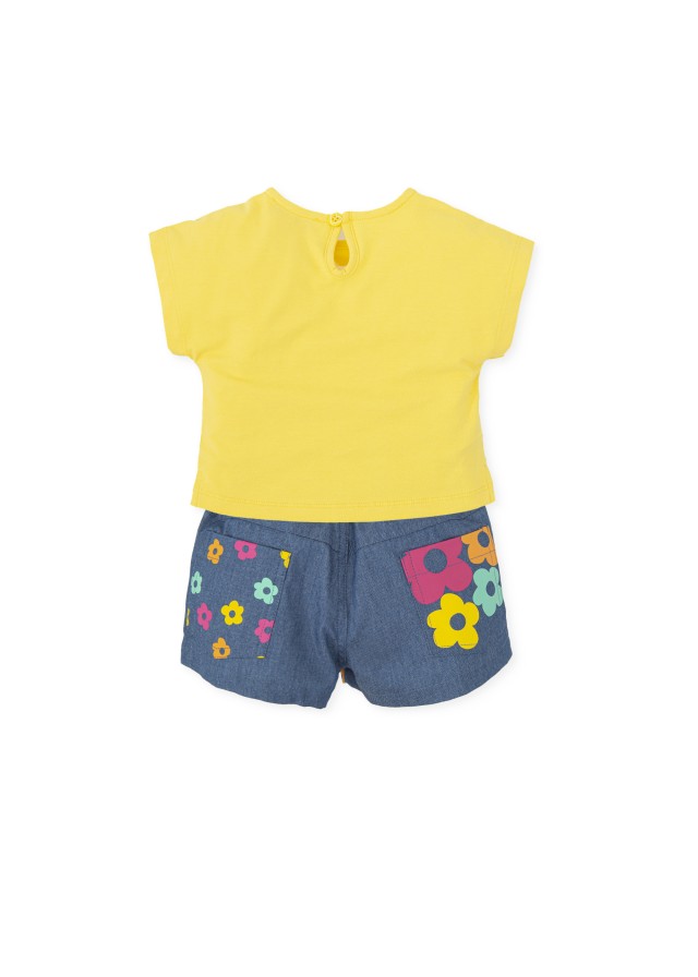 Agatha Ruiz De La Prada παιδικό σετ δυο τεμαχίων για κορίτσι σε κίτρινο χρώμα 