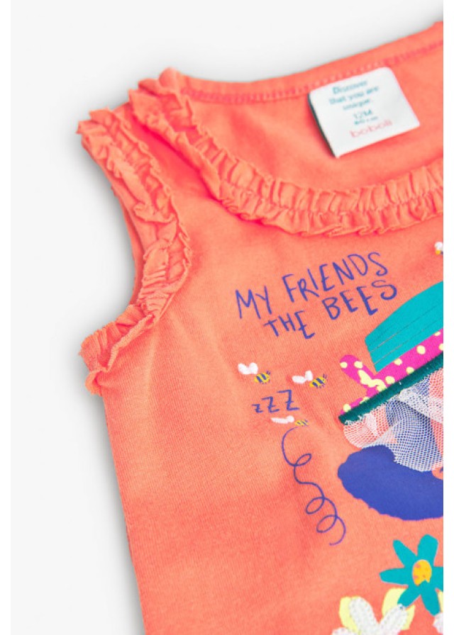 Boboli παιδική μπλούζα για κορίτσι με σχέδιο ενα κοριτσάκι σε κοραλί χρώμα  Boboli παιδική μπλούζα για κορίτσι με σχέδιο ενα κοριτσάκι σε κοραλί χρώμα