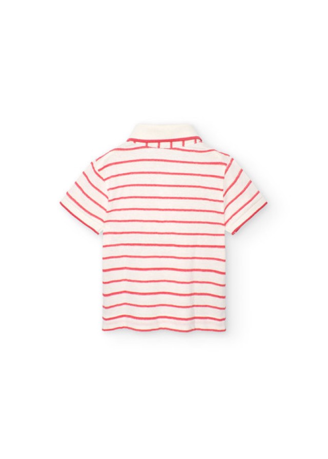 Boboli παιδική polo μπλούζα navy σε λευκό χρώμα  Boboli παιδική polo μπλούζα navy σε λευκό χρώμα
