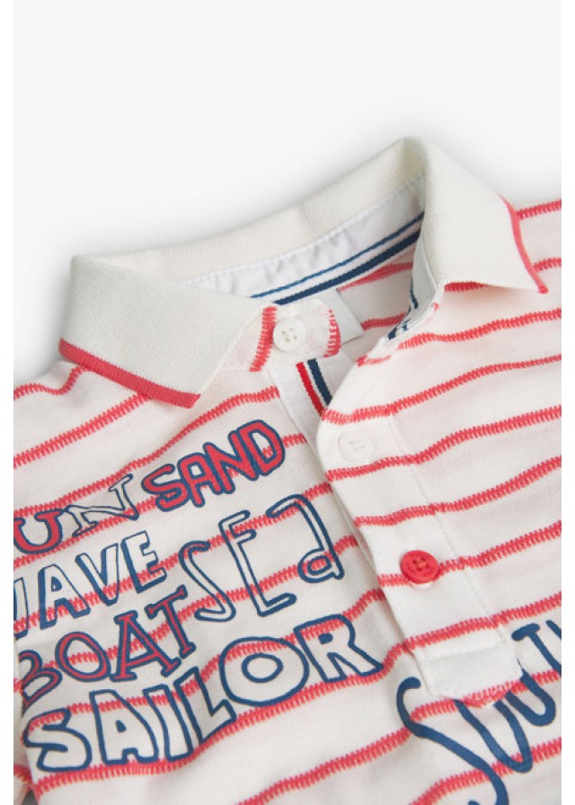 Boboli παιδική polo μπλούζα navy σε λευκό χρώμα  Boboli παιδική polo μπλούζα navy σε λευκό χρώμα