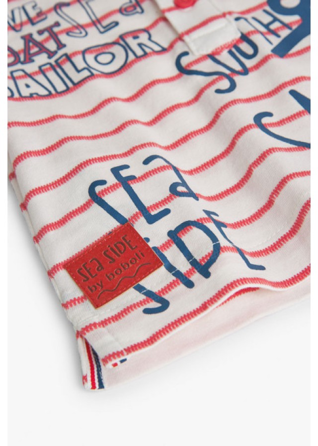 Boboli παιδική polo μπλούζα navy σε λευκό χρώμα  Boboli παιδική polo μπλούζα navy σε λευκό χρώμα