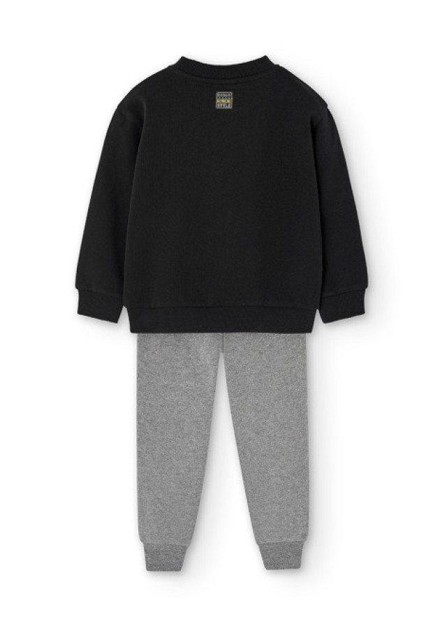 Boboli παιδικό σετ φόρμας για αγόρι Born To Ride σε μαύρο χρώμα