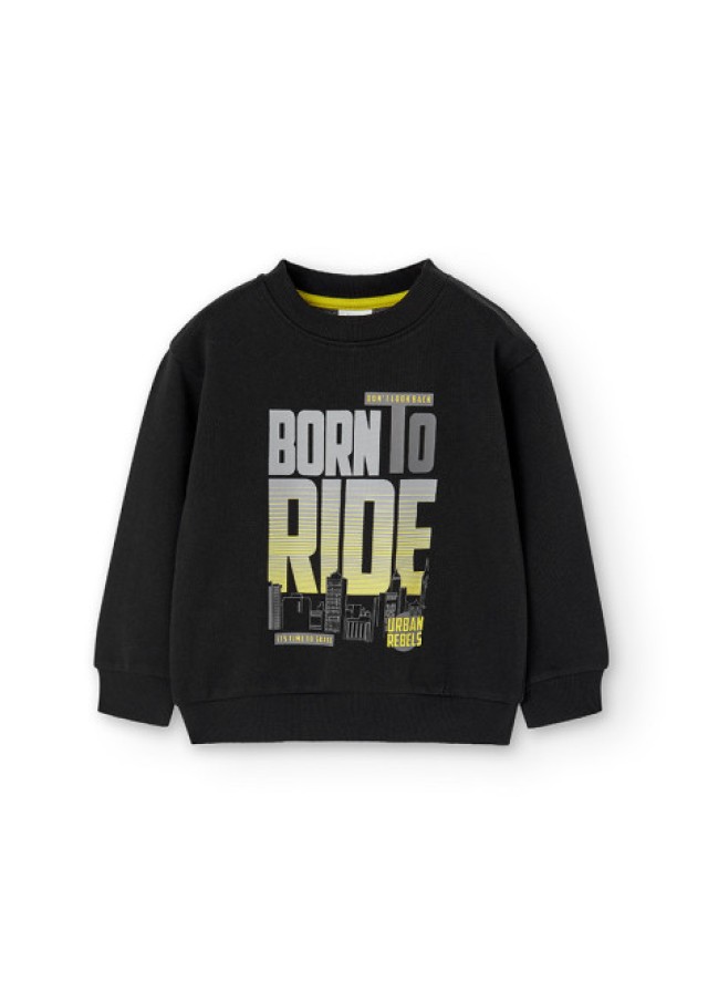 Boboli παιδικό σετ φόρμας για αγόρι Born To Ride σε μαύρο χρώμα