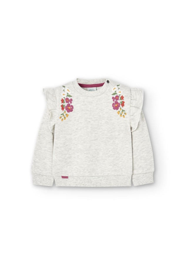 Boboli παιδικό σετ για κορίτσι με κολάν σε γκρι χρώμα  Boboli παιδικό σετ για κορίτσι με κολάν σε γκρι χρώμα