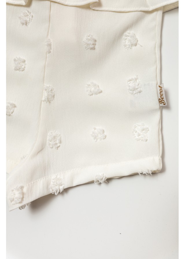 Βρεφική βαμβακερή ολόσωμη σαλοπέτα σε λευκό χρώμα