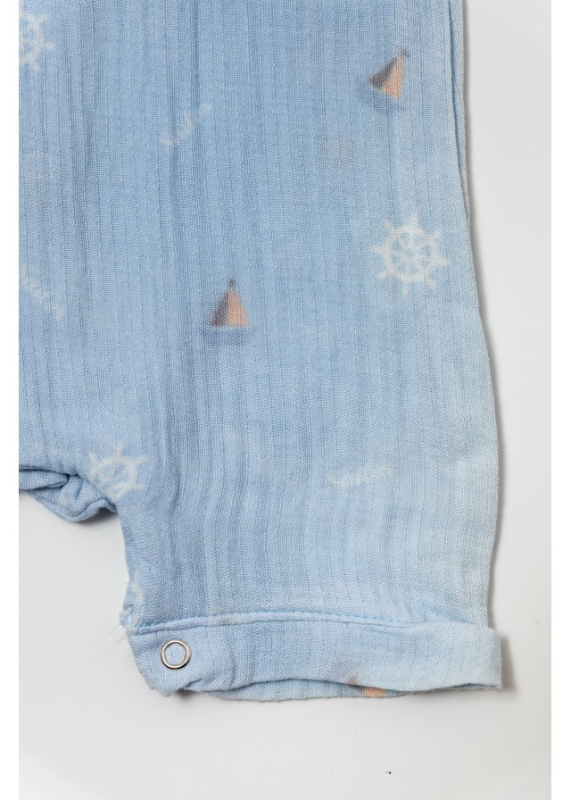 Βρεφικό βαμβακερό ολόσωμο navy φορμάκι σε γαλάζιο χρώμα