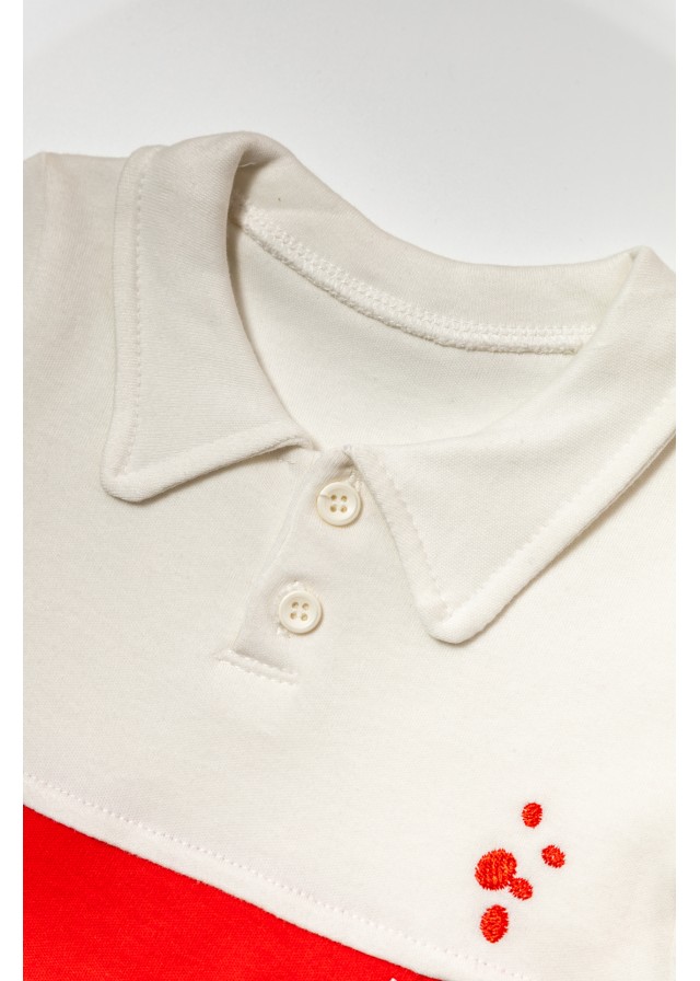 Βρεφικό βαμβακερό ολόσωμο φορμάκι happy crocodile σε λευκό χρώμα