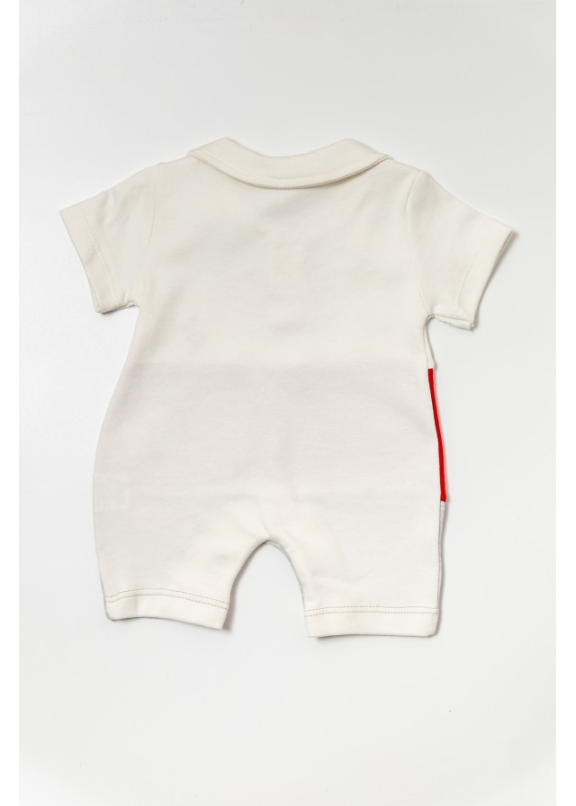 Βρεφικό βαμβακερό ολόσωμο φορμάκι happy crocodile σε λευκό χρώμα