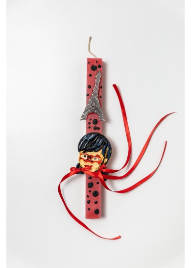 Χειροποίητη παιδική αρωματική λαμπάδα ladybug σε κόκκινο χρώμα Χειροποίητη παιδική αρωματική λαμπάδα ladybug σε κόκκινο χρώμα