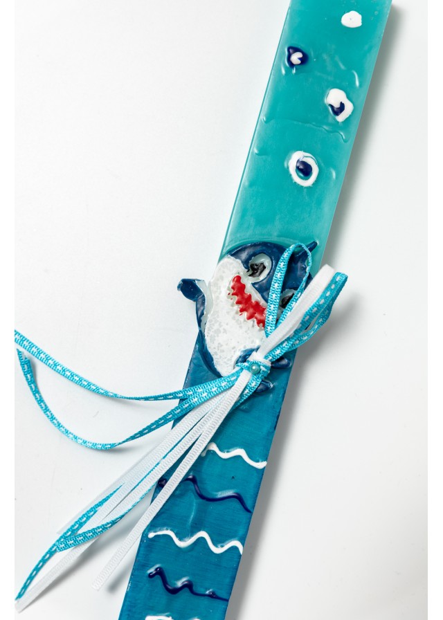 Παιδική παχαλινή λαμπάδα baby shark σε γαλάζιο χρώμα