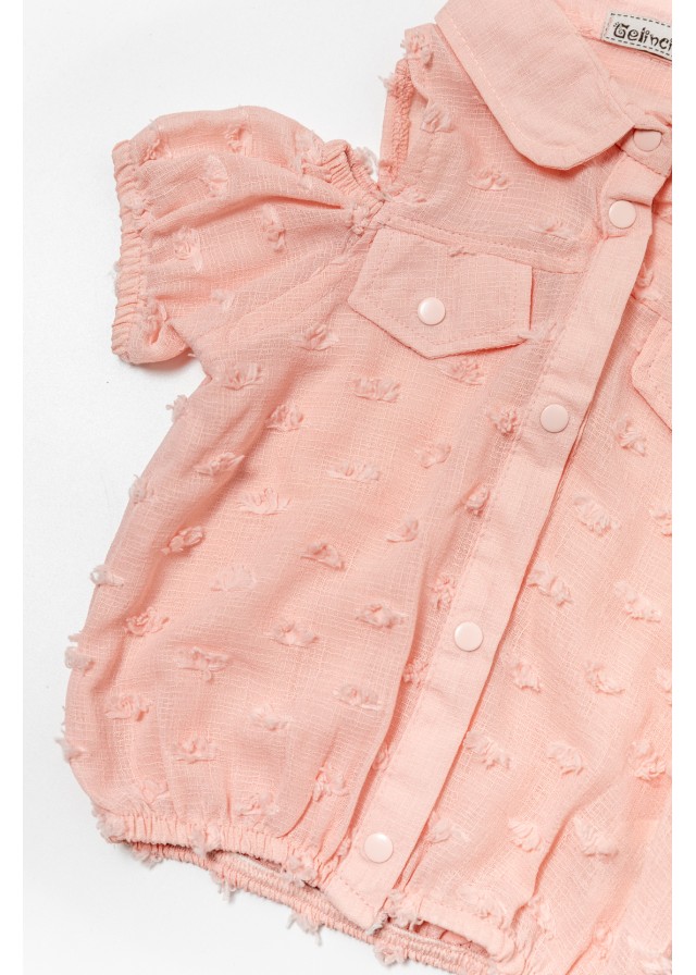 Παιδικό σέτ με αμάνικο μπλουζάκι και παντελόνι σε ρόζ χρώμα