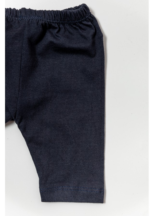 Βρεφικό σετ με κοντομάνικο μπλουζάκι με αρκουδάκι σε ρόζ χρώμα & μπλέ capri κολάν