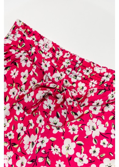 Παιδικό υφασμάτινο floral σορτσάκι σε φούξ χρώμα
