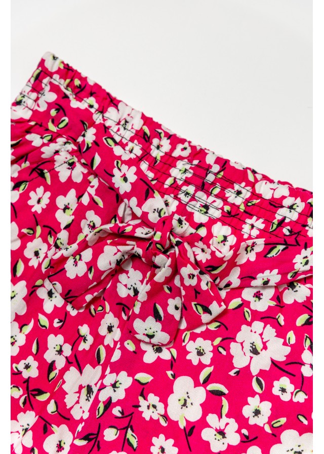 Παιδικό υφασμάτινο floral σορτσάκι σε φούξ χρώμα