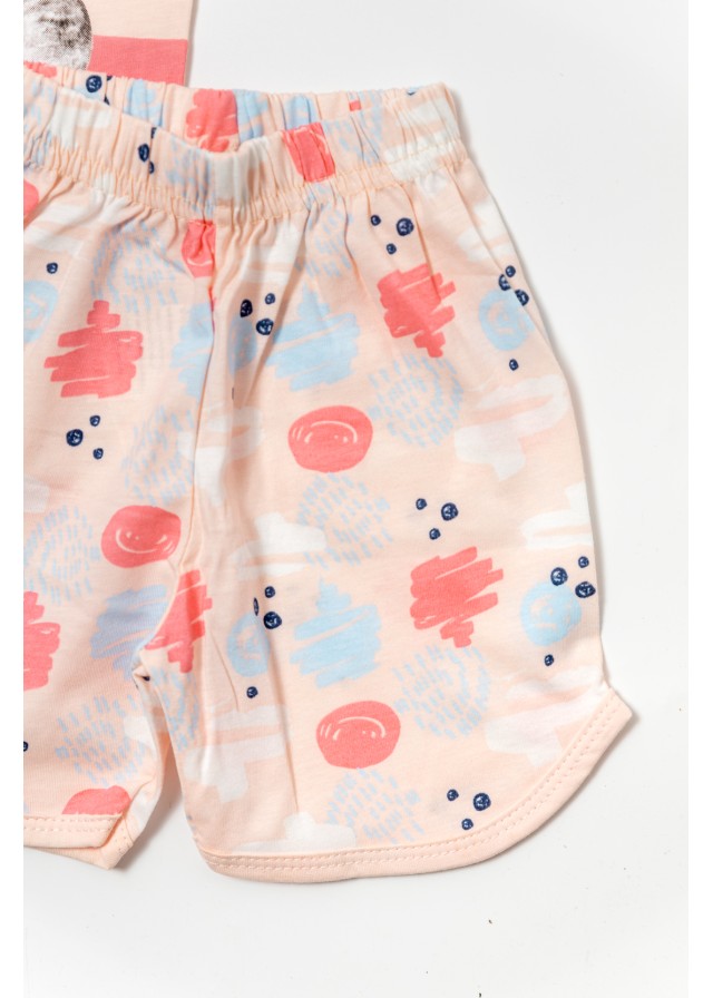 Παιδική βαμβακερή αμάνικη πιτζάμα cute kitty σε ροζ χρώμα