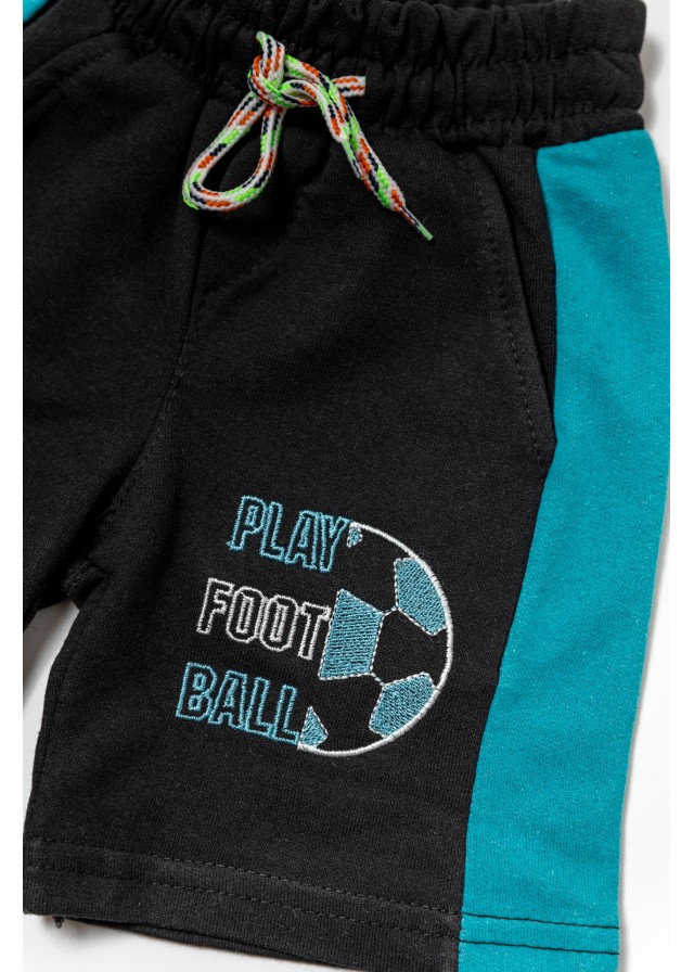 Παιδικό σορτς football σε μαύρο χρώμα 
